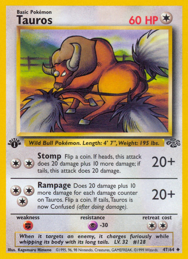 Tauros (47/64) [Jungle 1st Edition] | Mega City Incorporated