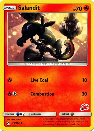 Salandit (25/156) (Charizard Stamp #13) [Battle Academy 2020] | Mega City Incorporated