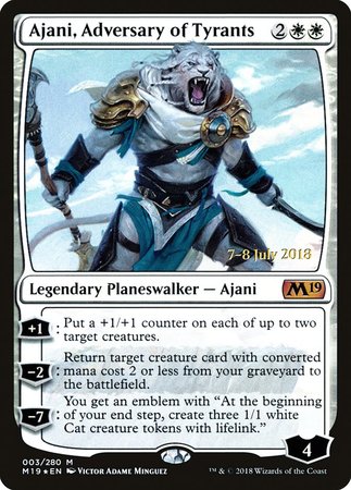 Ajani, Adversary of Tyrants [Core Set 2019 Promos] | Mega City Incorporated