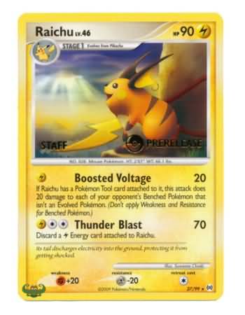 Raichu (27/99) (Staff Prerelease Promo) [Nintendo: Black Star Promos] | Mega City Incorporated