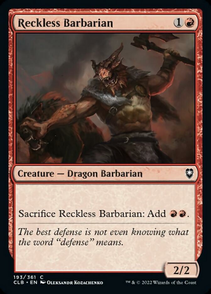 Reckless Barbarian [Commander Legends: Battle for Baldur's Gate] | Mega City Incorporated
