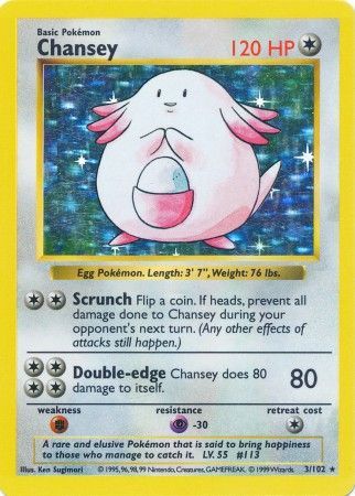 Chansey (3/102) [Base Set Shadowless Unlimited] | Mega City Incorporated