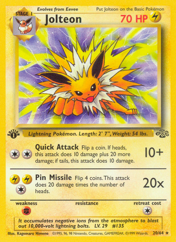 Jolteon (20/64) [Jungle 1st Edition] | Mega City Incorporated