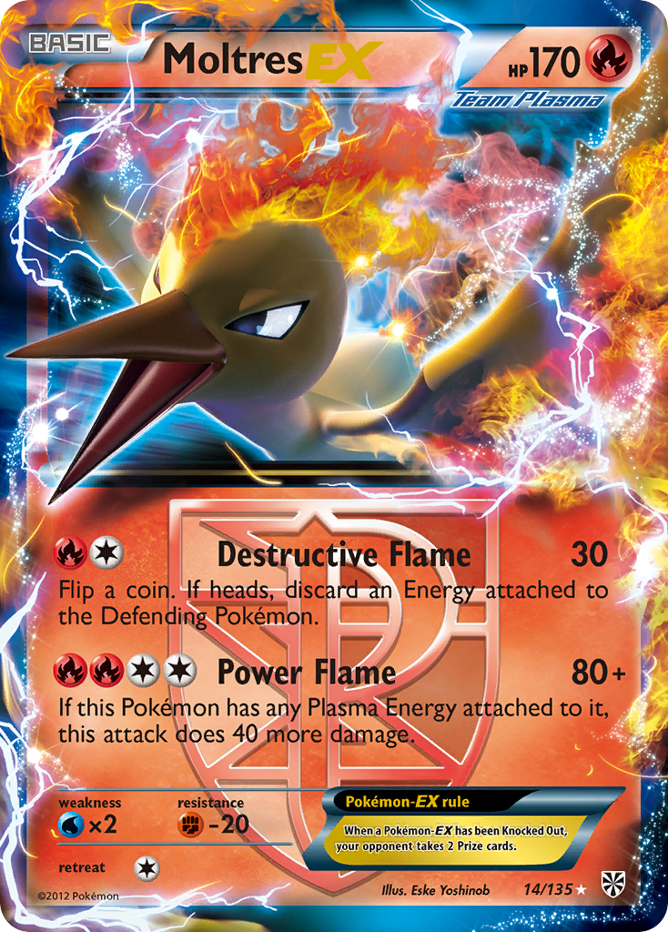 Moltres EX (14/135) [Black & White: Plasma Storm] | Mega City Incorporated