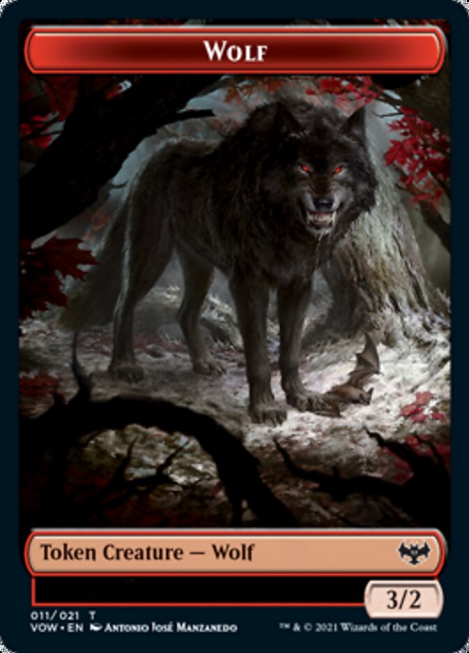 Wolf (011) // Spirit (002) Double-sided Token [Innistrad: Crimson Vow Tokens] | Mega City Incorporated