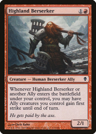 Highland Berserker [Zendikar] | Mega City Incorporated