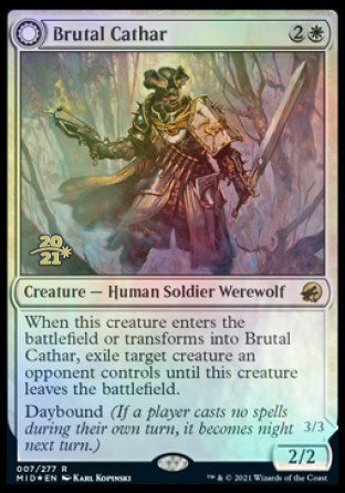 Brutal Cathar // Moonrage Brute [Innistrad: Midnight Hunt Prerelease Promos] | Mega City Incorporated