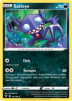 Sableye (105/185) [Sword & Shield: Vivid Voltage] | Mega City Incorporated