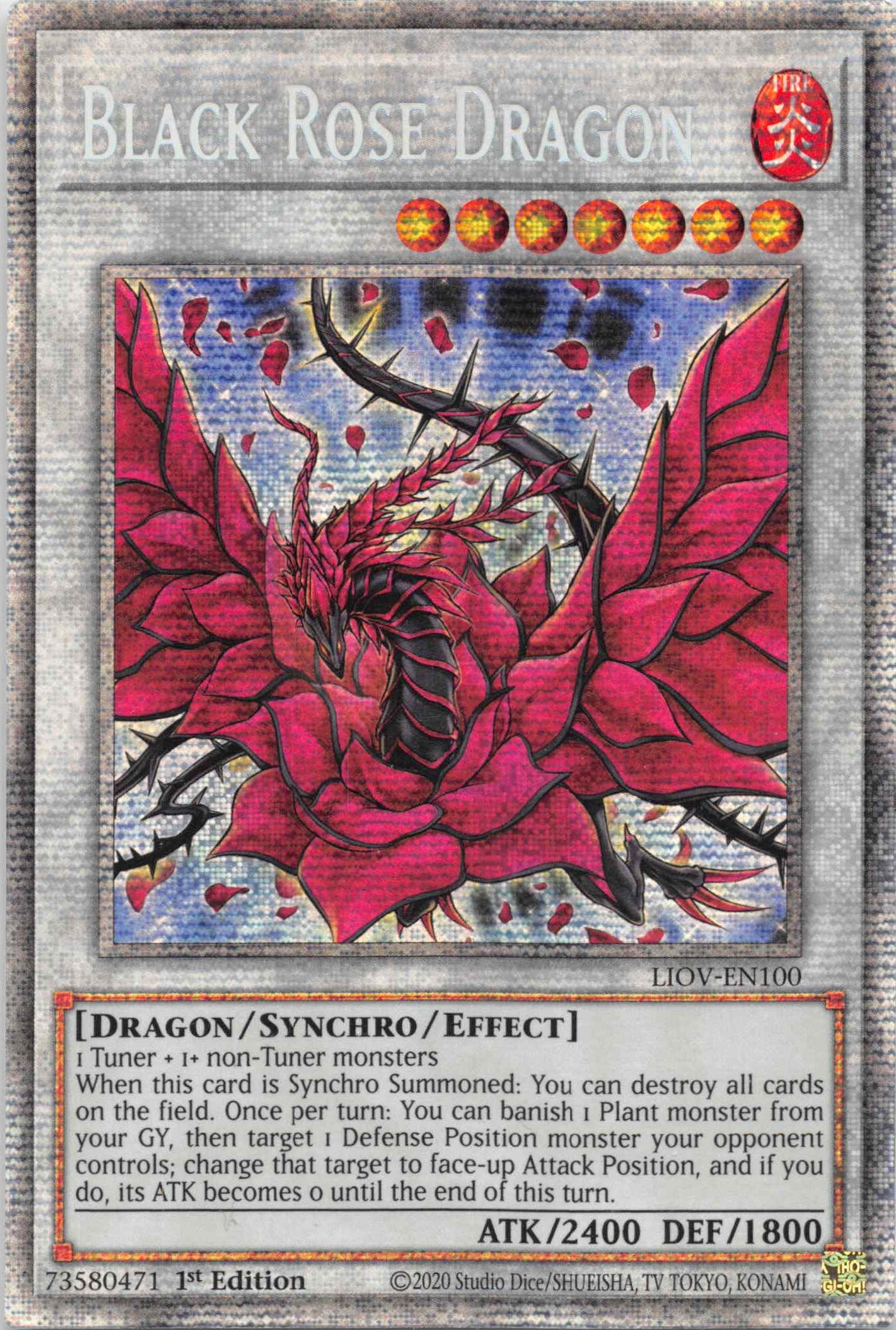 Black Rose Dragon [LIOV-EN100] Starlight Rare | Mega City Incorporated