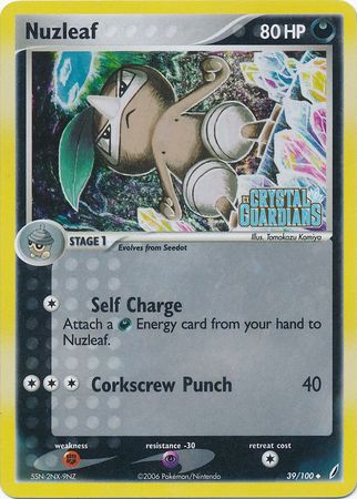 Nuzleaf (39/100) (Stamped) [EX: Crystal Guardians] | Mega City Incorporated