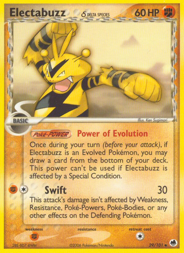 Electabuzz (29/101) (Delta Species) [EX: Dragon Frontiers] | Mega City Incorporated