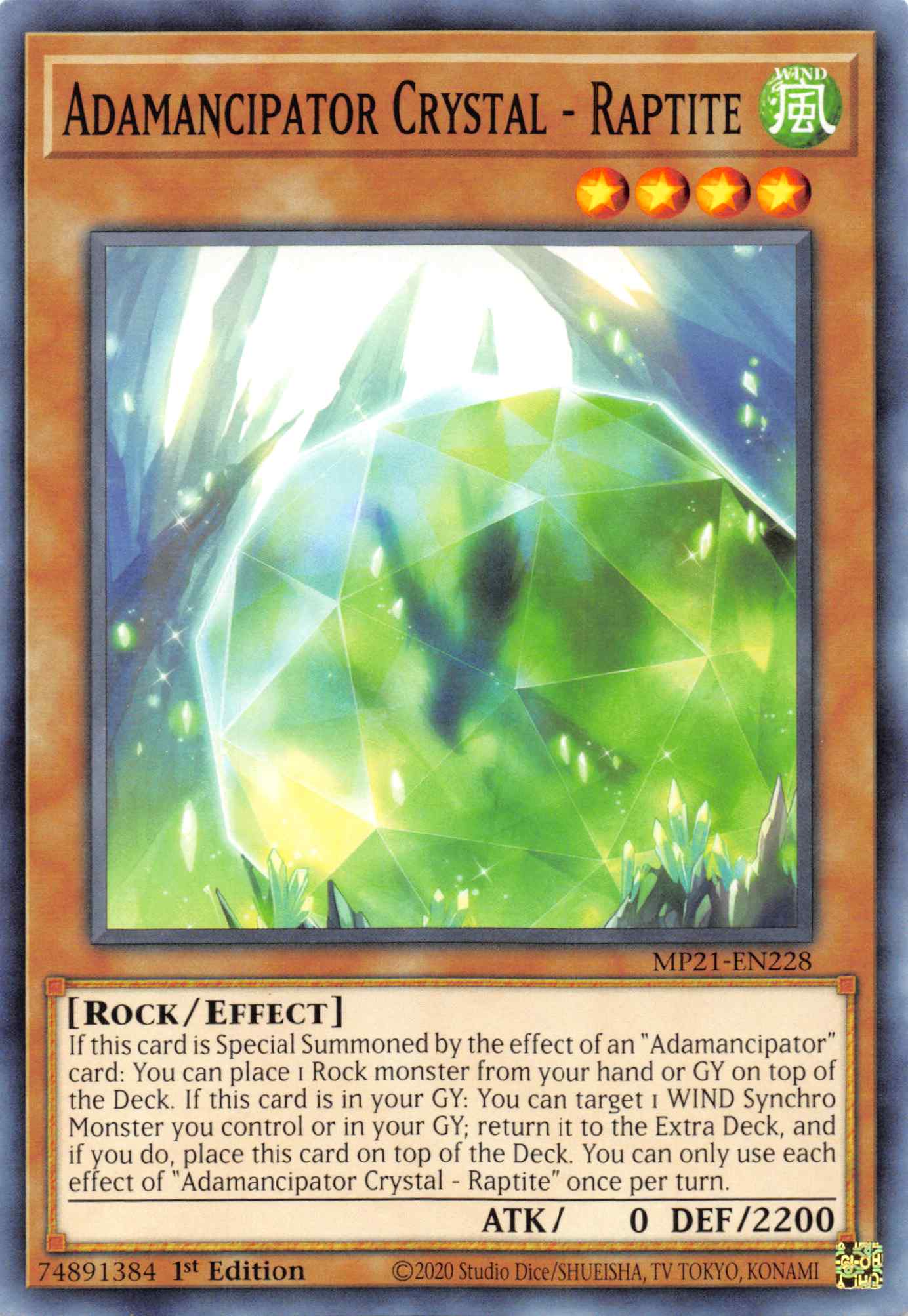 Adamancipator Crystal - Raptite [MP21-EN228] Common | Mega City Incorporated
