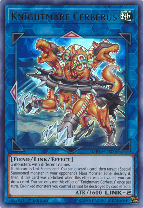 Knightmare Cerberus [MP19-EN026] Ultra Rare | Mega City Incorporated