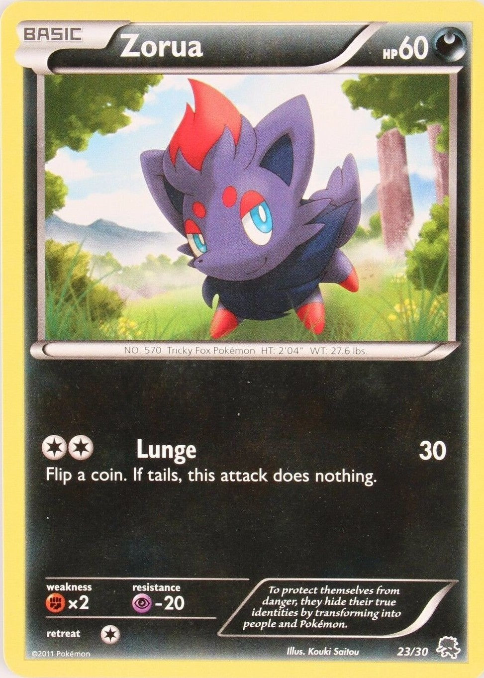 Zorua (23/30) [Black & White: Trainer Kit - Zoroark] | Mega City Incorporated