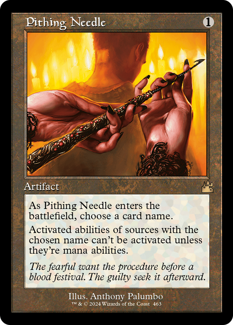 Pithing Needle (Retro Frame) [Ravnica Remastered] | Mega City Incorporated