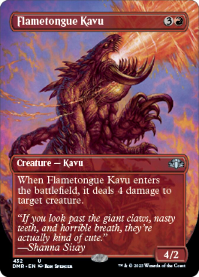 Flametongue Kavu (Borderless Alternate Art) [Dominaria Remastered] | Mega City Incorporated