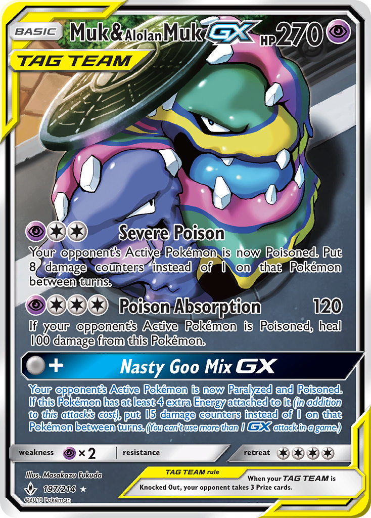 Muk & Alolan Muk GX (197/214) [Sun & Moon: Unbroken Bonds] | Mega City Incorporated