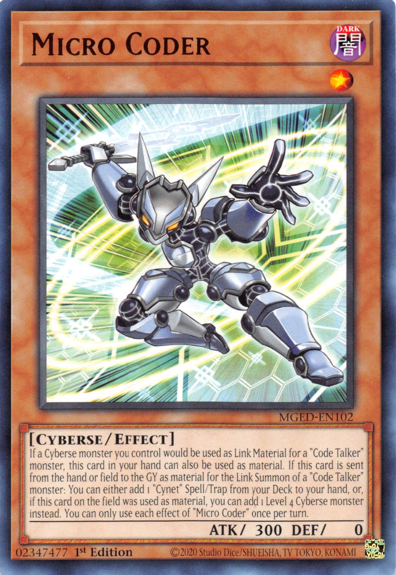 Micro Coder [MGED-EN102] Rare | Mega City Incorporated