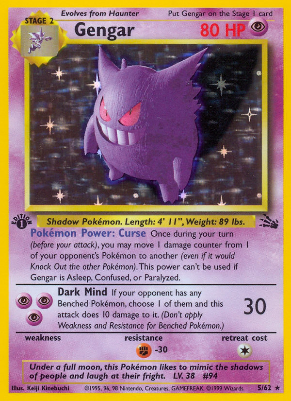 Gengar (5/62) [Fossil 1st Edition] | Mega City Incorporated