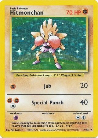 Hitmonchan (7/102) [Base Set Unlimited] | Mega City Incorporated