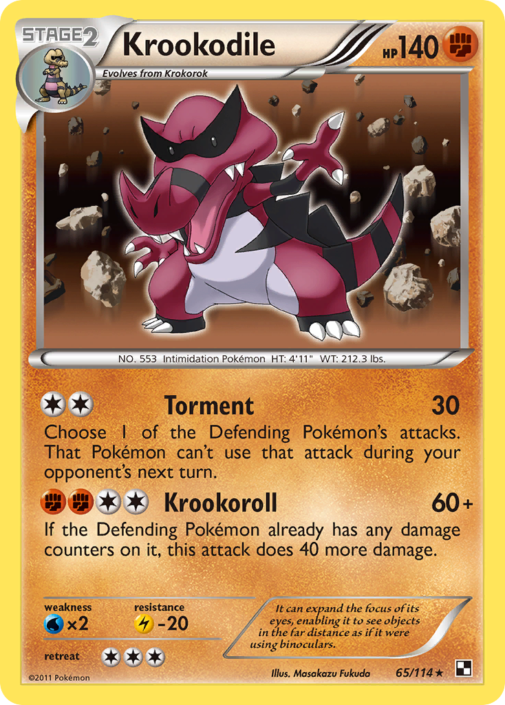 Krookodile (65/114) [Black & White: Base Set] | Mega City Incorporated