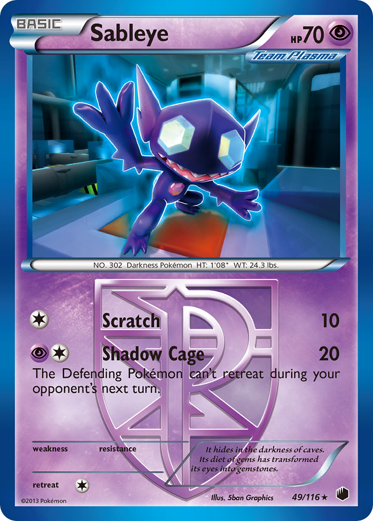 Sableye (49/116) [Black & White: Plasma Freeze] | Mega City Incorporated