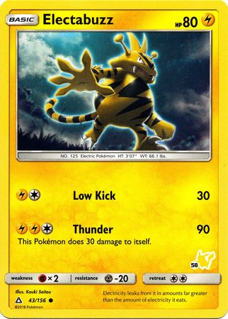 Electabuzz (43/156) (Pikachu Stamp #58) [Battle Academy 2020] | Mega City Incorporated