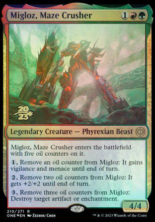 Migloz, Maze Crusher [Phyrexia: All Will Be One Prerelease Promos] | Mega City Incorporated