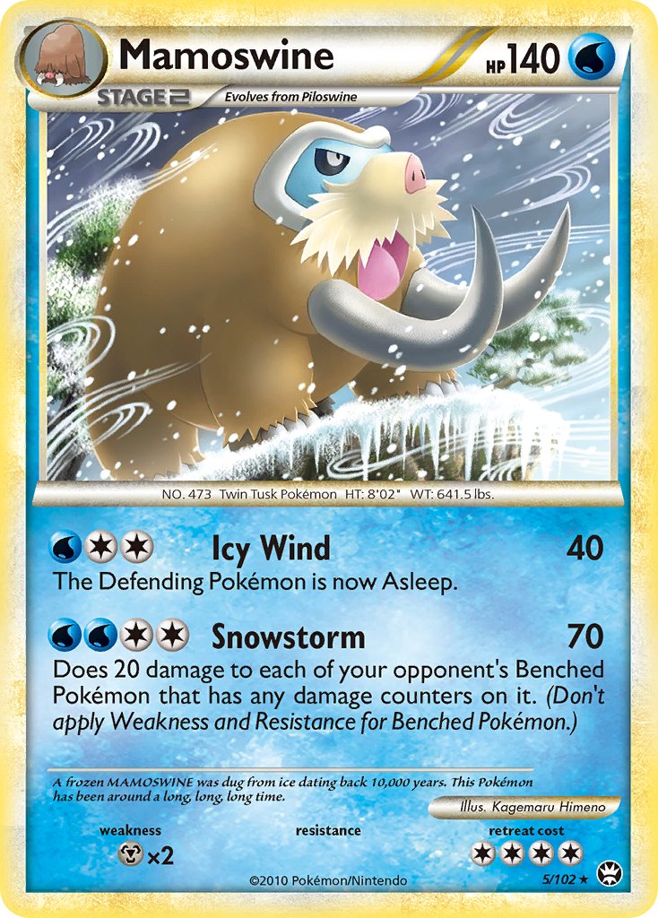 Mamoswine (5/102) (Cracked Ice Holo) (Theme Deck Exclusive) [HeartGold & SoulSilver: Triumphant] | Mega City Incorporated