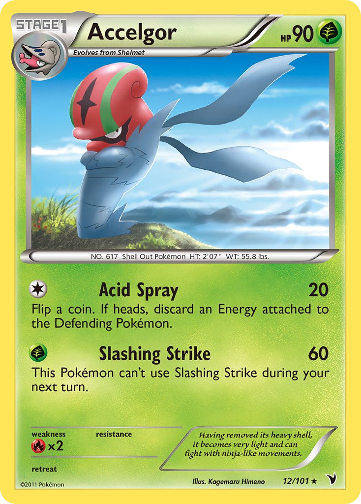 Accelgor (12/101) (Cracked Ice Holo) (Theme Deck Exclusive) [Black & White: Noble Victories] | Mega City Incorporated
