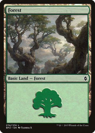 Forest (274) [Battle for Zendikar] | Mega City Incorporated