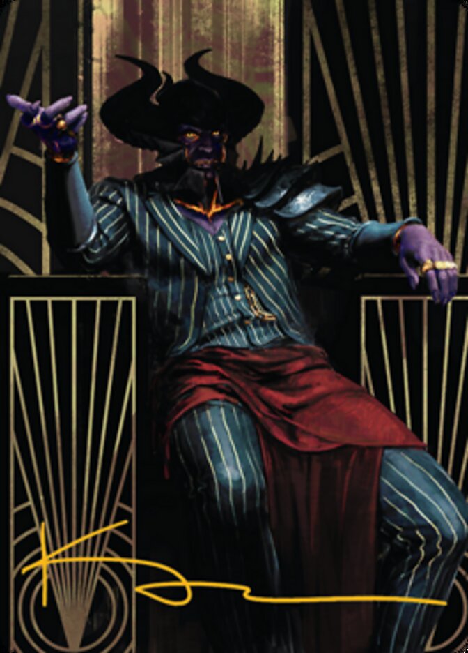 Ob Nixilis, the Adversary 2 Art Card (Gold-Stamped Signature) [Streets of New Capenna Art Series] | Mega City Incorporated