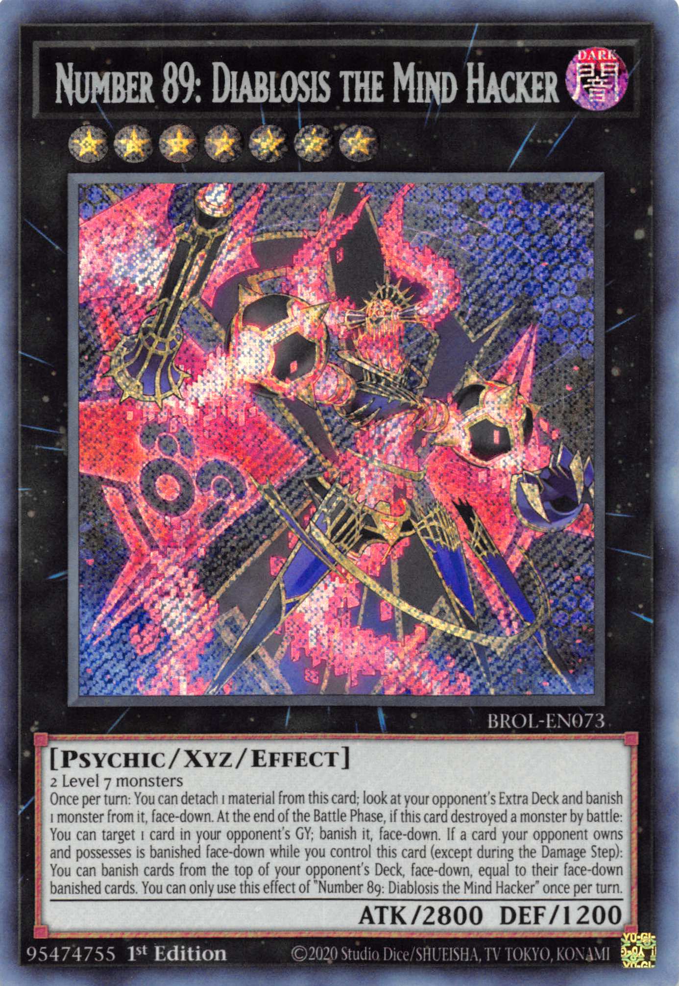 Number 89: Diablosis the Mind Hacker [BROL-EN073] Secret Rare | Mega City Incorporated