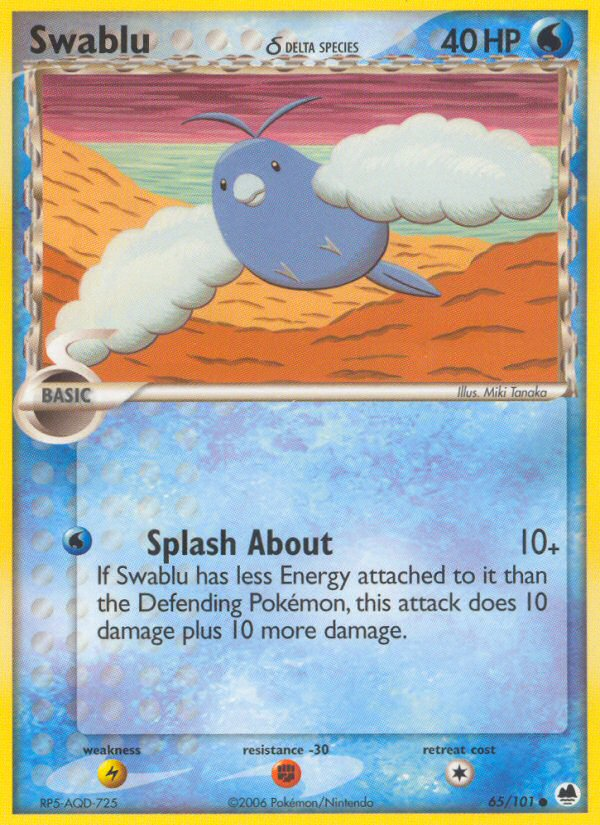 Swablu (65/101) (Delta Species) [EX: Dragon Frontiers] | Mega City Incorporated