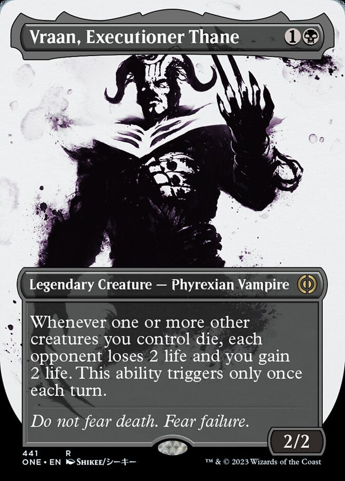 Vraan, Executioner Thane (Borderless Ichor Step-and-Compleat Foil) [Phyrexia: All Will Be One] | Mega City Incorporated