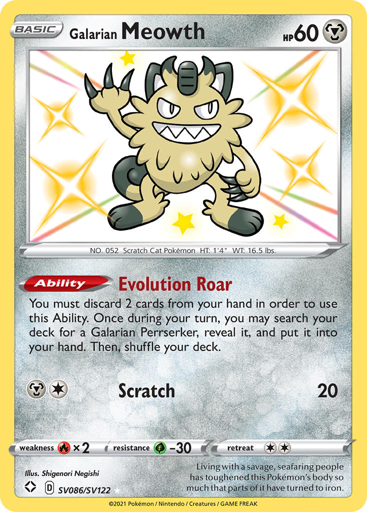 Galarian Meowth (SV086/SV122) [Sword & Shield: Shining Fates] | Mega City Incorporated