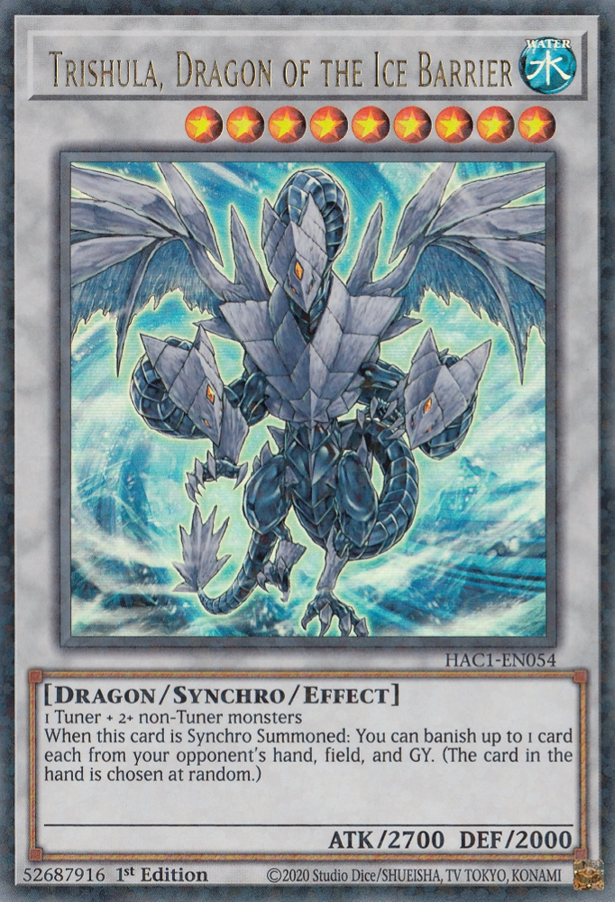 Trishula, Dragon of the Ice Barrier (Duel Terminal) [HAC1-EN054] Parallel Rare | Mega City Incorporated