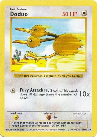 Doduo (48/102) [Base Set Shadowless Unlimited] | Mega City Incorporated