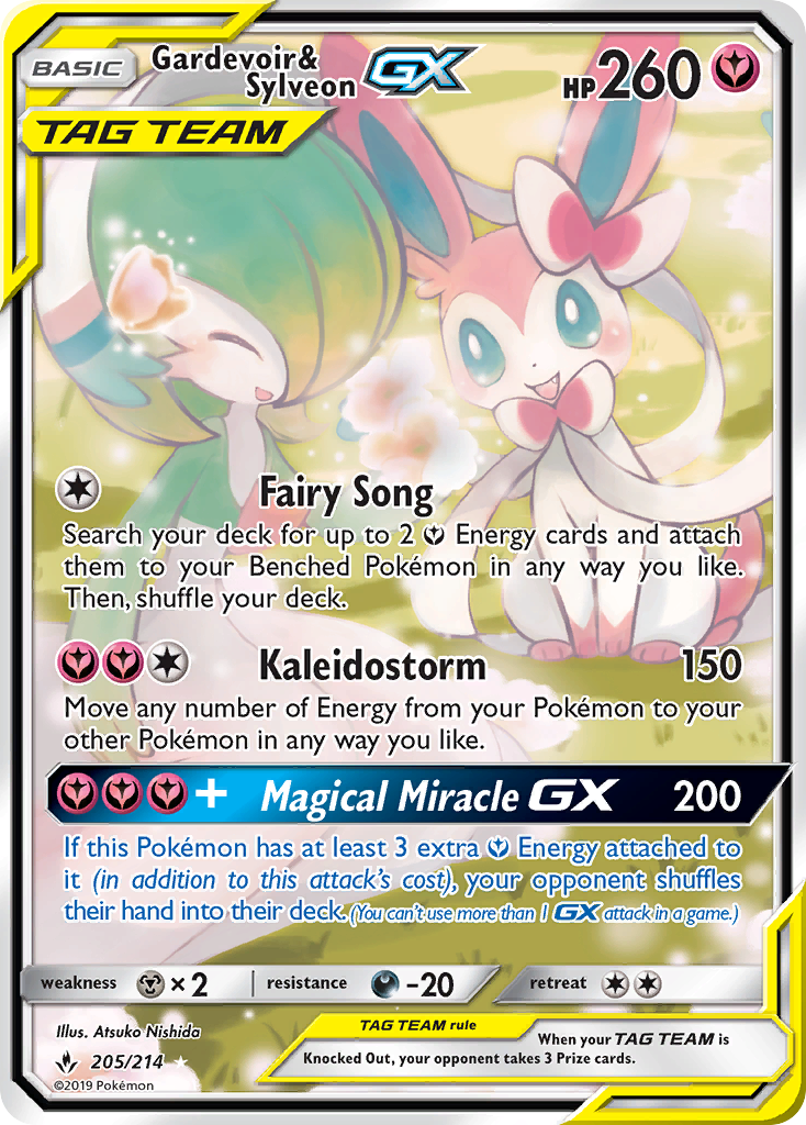 Gardevoir & Sylveon GX (205/214) [Sun & Moon: Unbroken Bonds] | Mega City Incorporated