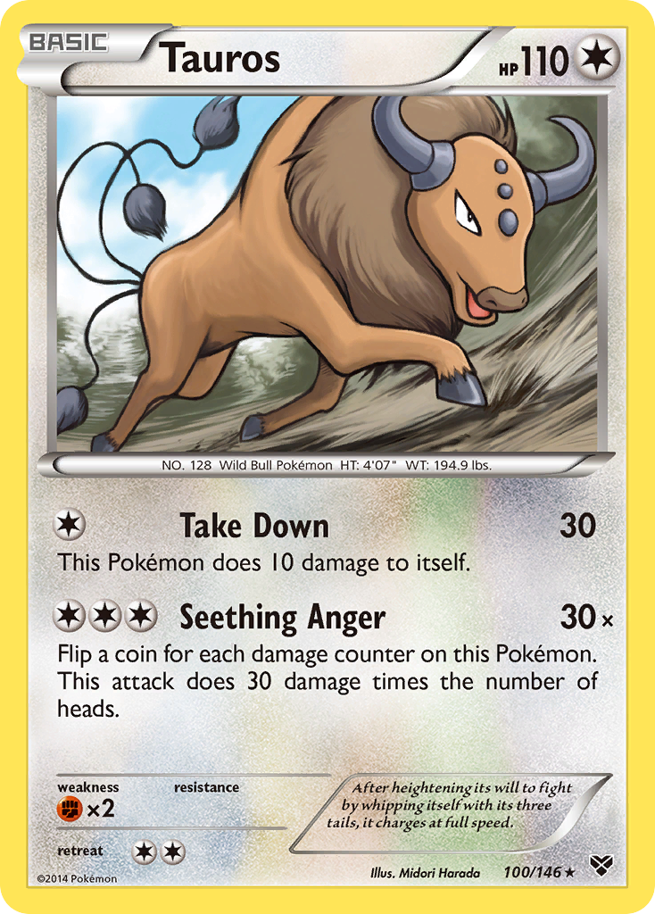 Tauros (100/146) [XY: Base Set] | Mega City Incorporated