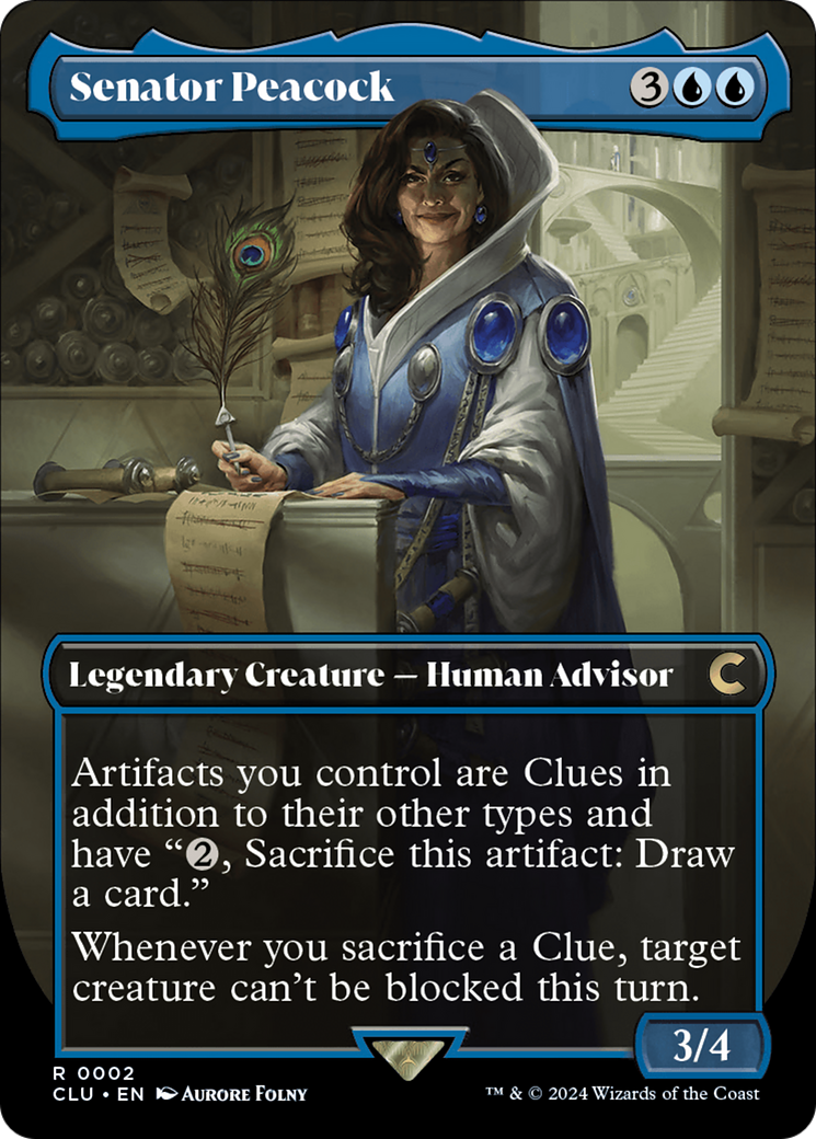 Senator Peacock (Borderless) [Ravnica: Clue Edition] | Mega City Incorporated