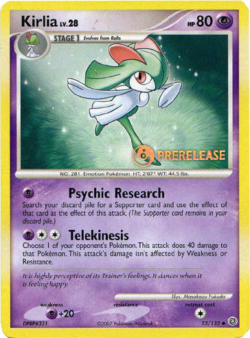 Kirlia (53/132) (Prerelease Promo) [Diamond & Pearl: Black Star Promos] | Mega City Incorporated