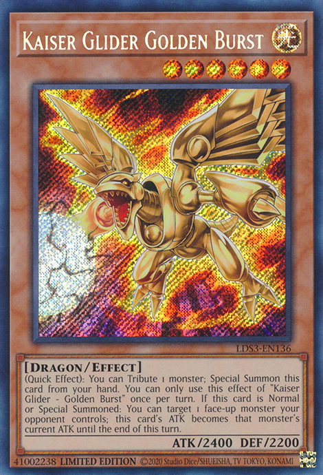 Kaiser Glider Golden Burst [LDS3-EN136] Secret Rare | Mega City Incorporated