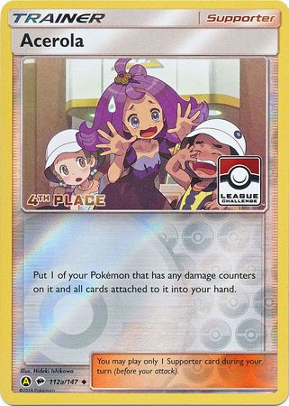 Acerola (112a/147) (League Promo 4th Place) [Sun & Moon: Burning Shadows] | Mega City Incorporated