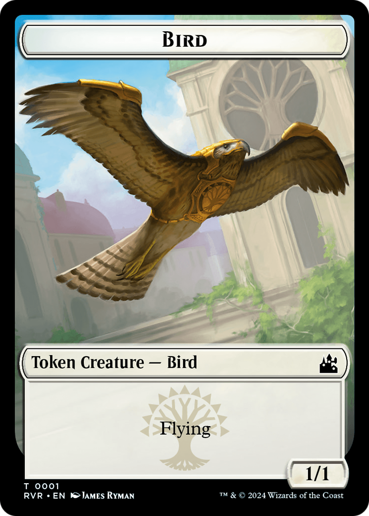 Bird // Spirit (0004) Double-Sided Token [Ravnica Remastered Tokens] | Mega City Incorporated