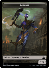 Spirit (0018) // Zombie Double-Sided Token [Ravnica Remastered Tokens] | Mega City Incorporated