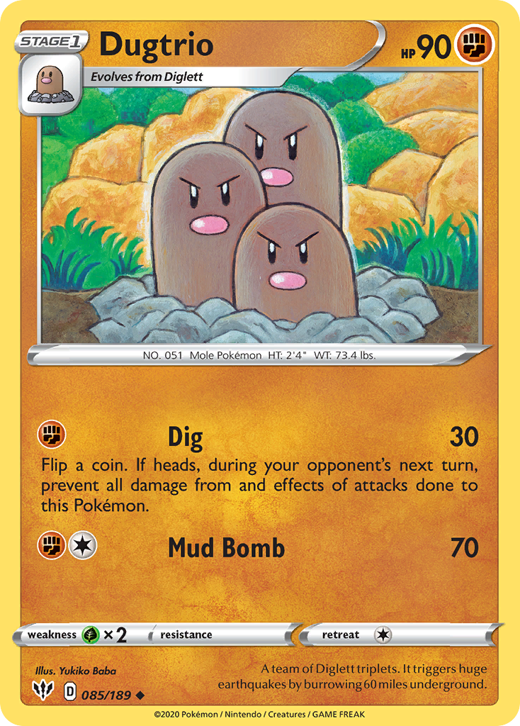 Dugtrio (085/189) [Sword & Shield: Darkness Ablaze] | Mega City Incorporated