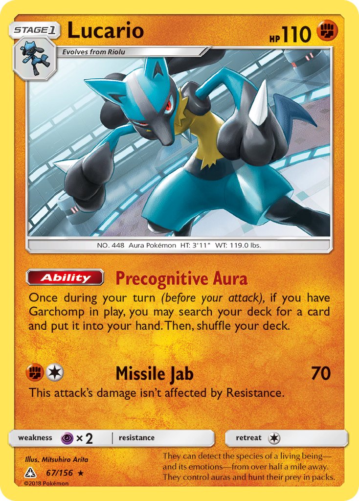 Lucario (67/156) (Theme Deck Exclusive) [Sun & Moon: Ultra Prism] | Mega City Incorporated