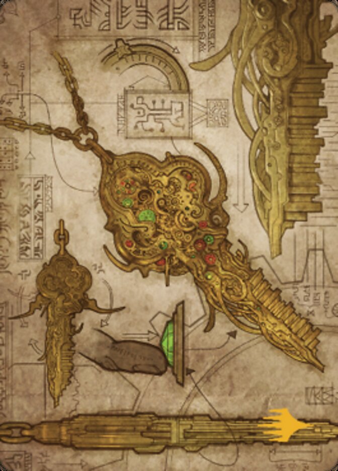 Key to the City Art Card (Gold-Stamped Planeswalker Symbol) [The Brothers' War Art Series] | Mega City Incorporated