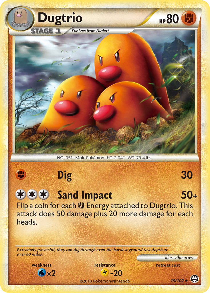 Dugtrio (19/102) [HeartGold & SoulSilver: Triumphant] | Mega City Incorporated